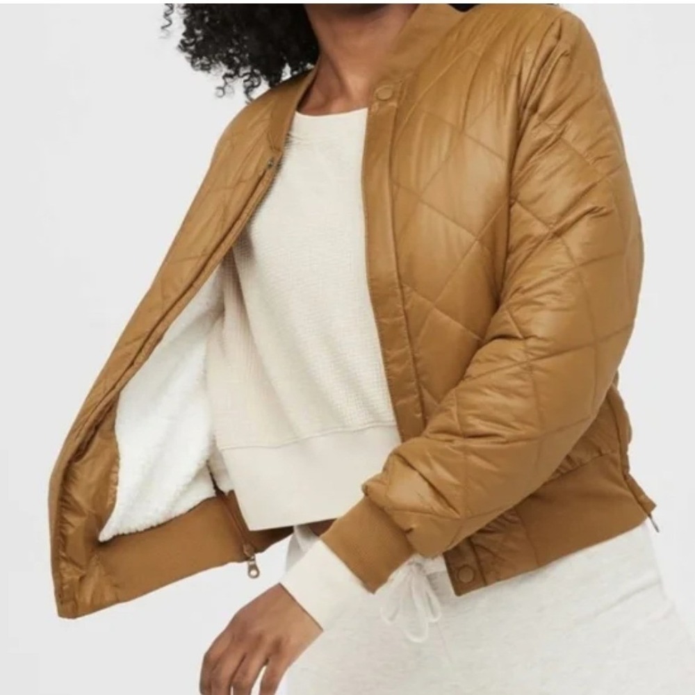 Offline By Aerie Sherpa‎ Lined Quilted Puffer Bomber Jacket Size Extra Large